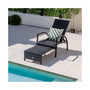 Patio Wicker Elastic Sponge Lounge Chair Back Adjustable with Retractable Ottoman