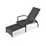 Patio Wicker Elastic Sponge Lounge Chair Back Adjustable with Retractable Ottoman