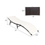 2PCS Patio Rattan Folding Lounge Chair Stackable Double Sided Cushion