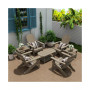 7-Piece Outdoor Folding Adirondack Chair Conversation Set