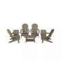 7-Piece Outdoor Folding Adirondack Chair Conversation Set