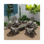 7-Piece Outdoor Folding Adirondack Chair Conversation Set