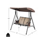 2 Seat Patio Porch Swing with Adjustable Canopy Storage Pockets