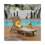 Poly Reclining Outdoor Patio Chaise Lounge Chair Adjustable
