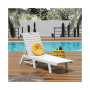 Poly Reclining Outdoor Patio Chaise Lounge Chair Adjustable