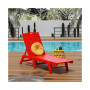 Poly Reclining Outdoor Patio Chaise Lounge Chair Adjustable