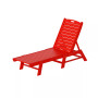 Poly Reclining Outdoor Patio Chaise Lounge Chair Adjustable