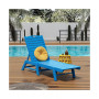 Poly Reclining Outdoor Patio Chaise Lounge Chair Adjustable
