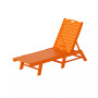 Poly Reclining Outdoor Patio Chaise Lounge Chair Adjustable