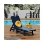 Poly Reclining Outdoor Patio Chaise Lounge Chair Adjustable