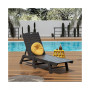 Poly Reclining Outdoor Patio Chaise Lounge Chair Adjustable