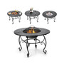 35.5'' Patio Fire Pit Dining Table Charcoal Wood Burning W/ Cooking BBQ Grate