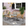 4-Piece Wicker Outdoor Patio Conversation Set