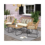 4-Piece Wicker Outdoor Patio Conversation Set