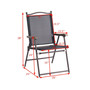 Set of 2 Patio Folding Sling Back Chairs Camping Deck Garden Beach