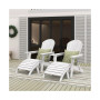 4-Piece Outdoor Folding Adirondack Chair with Footrest Ottoman Set