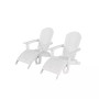 4-Piece Outdoor Folding Adirondack Chair with Footrest Ottoman Set