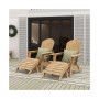 4-Piece Outdoor Folding Adirondack Chair with Footrest Ottoman Set