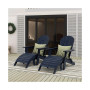 4-Piece Outdoor Folding Adirondack Chair with Footrest Ottoman Set