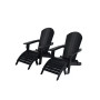 4-Piece Outdoor Folding Adirondack Chair with Footrest Ottoman Set