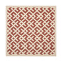 Courtyard Red and Bone 6'7" x 6'7" Square Outdoor Area Rug