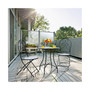 28.5'' Patio Round Mosaic Bistro Table Plant Stand Blue Flower Pattern