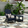 2-Piece Outdoor Folding Adirondack Chair with Side Table Set