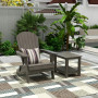 2-Piece Outdoor Folding Adirondack Chair with Side Table Set