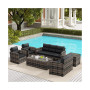 6-Piece PE Rattan Wicker Outdoor Patio Conversation Sofa Set