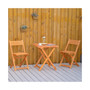 3 Piece Folding Patio Bistro Set, Wooden Outdoor Chairs and Table Set, Garden Dining Furniture for Poolside, Balcony, Teak