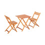 3 Piece Folding Patio Bistro Set, Wooden Outdoor Chairs and Table Set, Garden Dining Furniture for Poolside, Balcony, Teak