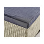 Haven All-Weather Wicker Set Outdoor Recliners with Ottomans and Round Glass Top Accent Table