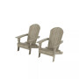 Outdoor Patio All-weather Folding Adirondack Chair Set of 2