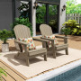 Outdoor Patio All-weather Folding Adirondack Chair Set of 2
