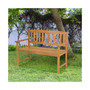 Patio Acacia Wood Bench 2-Person Slatted Seat Backrest