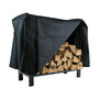 30 in Black Powder-Coated Steel Firewood Log Rack and Cover