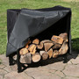 30 in Black Powder-Coated Steel Firewood Log Rack and Cover