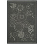 Courtyard Black and Sand 7'10" x 7'10" Round Outdoor Area Rug