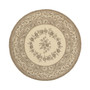 Courtyard Creme and Brown 6'7" x 6'7" Sisal Weave Round Outdoor Area Rug