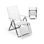 Patio PP Chaise Lounge Folding Reclining Chair 7-Level Backrest Footrest