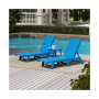 3 Pieces Poly Outdoor Patio Chaise Lounge Chair with Side Table Set