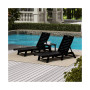 3 Pieces Poly Outdoor Patio Chaise Lounge Chair with Side Table Set