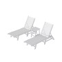 3 Pieces Poly Outdoor Patio Chaise Lounge Chair with Side Table Set
