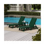 3 Pieces Poly Outdoor Patio Chaise Lounge Chair with Side Table Set