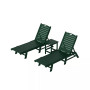 3 Pieces Poly Outdoor Patio Chaise Lounge Chair with Side Table Set