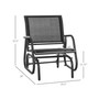 Outdoor Gliders Set of 2 with Breathable Mesh Fabric, Curved Armrests and Steel Frame for Porch, Garden, Poolside, Backyard, Balcony, Black