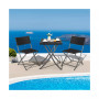 3PCS Patio Folding Rattan Bistro Set Chairs Backrest Table Garden Deck