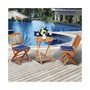 3PCS Patio Folding Wooden Bistro Set Cushioned Chair Conversation