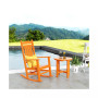 2-Piece Classic Porch Rocking Chair With Side Table Set
