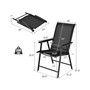 2PCS Patio Folding Dining Chairs Portable Camping Armrest Garden